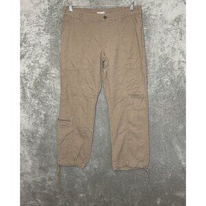 Sincerely Jules Women Linen Blend Baggy Mid Rise Wide Leg Comfort Waist Pant L